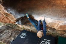 Bouldering in Hueco Tanks on 12/31/2018 with Blue Lizard Climbing and Yoga

Filename: SRM_20181231_1653390.jpg
Aperture: f/3.5
Shutter Speed: 1/250
Body: Canon EOS-1D Mark II
Lens: Canon EF 16-35mm f/2.8 L