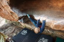 Bouldering in Hueco Tanks on 12/31/2018 with Blue Lizard Climbing and Yoga

Filename: SRM_20181231_1653391.jpg
Aperture: f/3.5
Shutter Speed: 1/250
Body: Canon EOS-1D Mark II
Lens: Canon EF 16-35mm f/2.8 L