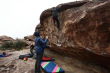 Bouldering in Hueco Tanks on 12/28/2018 with Blue Lizard Climbing and Yoga

Filename: SRM_20181228_1004300.jpg
Aperture: f/7.1
Shutter Speed: 1/200
Body: Canon EOS-1D Mark II
Lens: Canon EF 16-35mm f/2.8 L