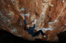 Bouldering in Hueco Tanks on 12/28/2018 with Blue Lizard Climbing and Yoga

Filename: SRM_20181228_1047110.jpg
Aperture: f/8.0
Shutter Speed: 1/250
Body: Canon EOS-1D Mark II
Lens: Canon EF 16-35mm f/2.8 L