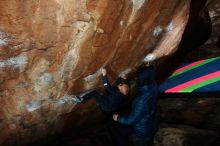 Bouldering in Hueco Tanks on 12/28/2018 with Blue Lizard Climbing and Yoga

Filename: SRM_20181228_1131540.jpg
Aperture: f/8.0
Shutter Speed: 1/250
Body: Canon EOS-1D Mark II
Lens: Canon EF 16-35mm f/2.8 L