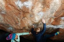 Bouldering in Hueco Tanks on 12/28/2018 with Blue Lizard Climbing and Yoga

Filename: SRM_20181228_1155350.jpg
Aperture: f/8.0
Shutter Speed: 1/250
Body: Canon EOS-1D Mark II
Lens: Canon EF 16-35mm f/2.8 L