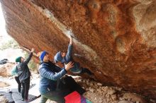 Bouldering in Hueco Tanks on 12/28/2018 with Blue Lizard Climbing and Yoga

Filename: SRM_20181228_1210170.jpg
Aperture: f/4.0
Shutter Speed: 1/200
Body: Canon EOS-1D Mark II
Lens: Canon EF 16-35mm f/2.8 L