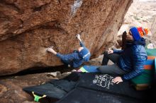 Bouldering in Hueco Tanks on 12/28/2018 with Blue Lizard Climbing and Yoga

Filename: SRM_20181228_1249310.jpg
Aperture: f/3.2
Shutter Speed: 1/200
Body: Canon EOS-1D Mark II
Lens: Canon EF 16-35mm f/2.8 L