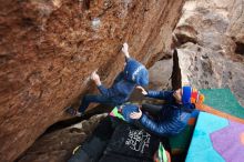 Bouldering in Hueco Tanks on 12/28/2018 with Blue Lizard Climbing and Yoga

Filename: SRM_20181228_1255210.jpg
Aperture: f/4.0
Shutter Speed: 1/200
Body: Canon EOS-1D Mark II
Lens: Canon EF 16-35mm f/2.8 L