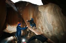 Bouldering in Hueco Tanks on 12/28/2018 with Blue Lizard Climbing and Yoga

Filename: SRM_20181228_1424180.jpg
Aperture: f/8.0
Shutter Speed: 1/250
Body: Canon EOS-1D Mark II
Lens: Canon EF 16-35mm f/2.8 L