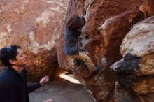 Bouldering in Hueco Tanks on 01/05/2019 with Blue Lizard Climbing and Yoga

Filename: SRM_20190105_1059120.jpg
Aperture: f/5.6
Shutter Speed: 1/250
Body: Canon EOS-1D Mark II
Lens: Canon EF 16-35mm f/2.8 L