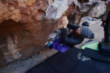 Bouldering in Hueco Tanks on 01/05/2019 with Blue Lizard Climbing and Yoga

Filename: SRM_20190105_1100240.jpg
Aperture: f/3.2
Shutter Speed: 1/250
Body: Canon EOS-1D Mark II
Lens: Canon EF 16-35mm f/2.8 L