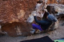 Bouldering in Hueco Tanks on 01/05/2019 with Blue Lizard Climbing and Yoga

Filename: SRM_20190105_1100310.jpg
Aperture: f/3.5
Shutter Speed: 1/250
Body: Canon EOS-1D Mark II
Lens: Canon EF 16-35mm f/2.8 L