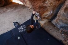 Bouldering in Hueco Tanks on 01/05/2019 with Blue Lizard Climbing and Yoga

Filename: SRM_20190105_1108060.jpg
Aperture: f/3.5
Shutter Speed: 1/250
Body: Canon EOS-1D Mark II
Lens: Canon EF 16-35mm f/2.8 L