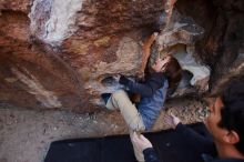 Bouldering in Hueco Tanks on 01/05/2019 with Blue Lizard Climbing and Yoga

Filename: SRM_20190105_1113080.jpg
Aperture: f/3.2
Shutter Speed: 1/250
Body: Canon EOS-1D Mark II
Lens: Canon EF 16-35mm f/2.8 L