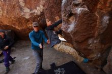 Bouldering in Hueco Tanks on 01/05/2019 with Blue Lizard Climbing and Yoga

Filename: SRM_20190105_1114010.jpg
Aperture: f/5.0
Shutter Speed: 1/250
Body: Canon EOS-1D Mark II
Lens: Canon EF 16-35mm f/2.8 L