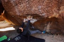 Bouldering in Hueco Tanks on 01/05/2019 with Blue Lizard Climbing and Yoga

Filename: SRM_20190105_1118080.jpg
Aperture: f/4.0
Shutter Speed: 1/200
Body: Canon EOS-1D Mark II
Lens: Canon EF 16-35mm f/2.8 L