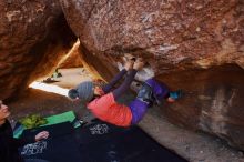 Bouldering in Hueco Tanks on 01/05/2019 with Blue Lizard Climbing and Yoga

Filename: SRM_20190105_1125260.jpg
Aperture: f/4.5
Shutter Speed: 1/200
Body: Canon EOS-1D Mark II
Lens: Canon EF 16-35mm f/2.8 L