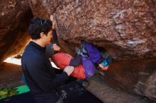 Bouldering in Hueco Tanks on 01/05/2019 with Blue Lizard Climbing and Yoga

Filename: SRM_20190105_1126560.jpg
Aperture: f/4.0
Shutter Speed: 1/200
Body: Canon EOS-1D Mark II
Lens: Canon EF 16-35mm f/2.8 L