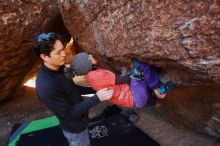 Bouldering in Hueco Tanks on 01/05/2019 with Blue Lizard Climbing and Yoga

Filename: SRM_20190105_1128170.jpg
Aperture: f/4.0
Shutter Speed: 1/200
Body: Canon EOS-1D Mark II
Lens: Canon EF 16-35mm f/2.8 L