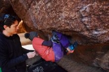 Bouldering in Hueco Tanks on 01/05/2019 with Blue Lizard Climbing and Yoga

Filename: SRM_20190105_1129440.jpg
Aperture: f/4.0
Shutter Speed: 1/200
Body: Canon EOS-1D Mark II
Lens: Canon EF 16-35mm f/2.8 L