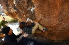 Bouldering in Hueco Tanks on 01/05/2019 with Blue Lizard Climbing and Yoga

Filename: SRM_20190105_1146560.jpg
Aperture: f/3.5
Shutter Speed: 1/250
Body: Canon EOS-1D Mark II
Lens: Canon EF 16-35mm f/2.8 L