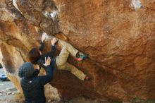 Bouldering in Hueco Tanks on 01/05/2019 with Blue Lizard Climbing and Yoga

Filename: SRM_20190105_1153570.jpg
Aperture: f/3.5
Shutter Speed: 1/250
Body: Canon EOS-1D Mark II
Lens: Canon EF 50mm f/1.8 II