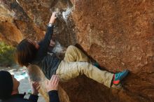 Bouldering in Hueco Tanks on 01/05/2019 with Blue Lizard Climbing and Yoga

Filename: SRM_20190105_1203410.jpg
Aperture: f/4.0
Shutter Speed: 1/250
Body: Canon EOS-1D Mark II
Lens: Canon EF 50mm f/1.8 II