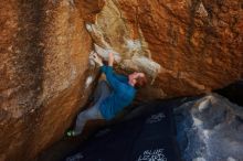 Bouldering in Hueco Tanks on 01/05/2019 with Blue Lizard Climbing and Yoga

Filename: SRM_20190105_1216070.jpg
Aperture: f/4.0
Shutter Speed: 1/200
Body: Canon EOS-1D Mark II
Lens: Canon EF 16-35mm f/2.8 L