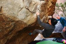 Bouldering in Hueco Tanks on 01/05/2019 with Blue Lizard Climbing and Yoga

Filename: SRM_20190105_1313170.jpg
Aperture: f/2.8
Shutter Speed: 1/160
Body: Canon EOS-1D Mark II
Lens: Canon EF 16-35mm f/2.8 L