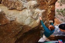 Bouldering in Hueco Tanks on 01/05/2019 with Blue Lizard Climbing and Yoga

Filename: SRM_20190105_1321040.jpg
Aperture: f/4.0
Shutter Speed: 1/200
Body: Canon EOS-1D Mark II
Lens: Canon EF 16-35mm f/2.8 L