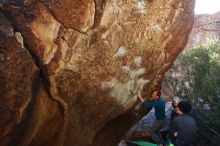 Bouldering in Hueco Tanks on 01/05/2019 with Blue Lizard Climbing and Yoga

Filename: SRM_20190105_1357591.jpg
Aperture: f/5.0
Shutter Speed: 1/250
Body: Canon EOS-1D Mark II
Lens: Canon EF 16-35mm f/2.8 L