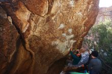 Bouldering in Hueco Tanks on 01/05/2019 with Blue Lizard Climbing and Yoga

Filename: SRM_20190105_1358350.jpg
Aperture: f/5.0
Shutter Speed: 1/250
Body: Canon EOS-1D Mark II
Lens: Canon EF 16-35mm f/2.8 L