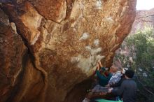 Bouldering in Hueco Tanks on 01/05/2019 with Blue Lizard Climbing and Yoga

Filename: SRM_20190105_1358391.jpg
Aperture: f/5.0
Shutter Speed: 1/250
Body: Canon EOS-1D Mark II
Lens: Canon EF 16-35mm f/2.8 L