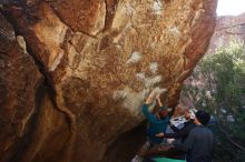 Bouldering in Hueco Tanks on 01/05/2019 with Blue Lizard Climbing and Yoga

Filename: SRM_20190105_1358501.jpg
Aperture: f/5.0
Shutter Speed: 1/250
Body: Canon EOS-1D Mark II
Lens: Canon EF 16-35mm f/2.8 L