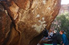 Bouldering in Hueco Tanks on 01/05/2019 with Blue Lizard Climbing and Yoga

Filename: SRM_20190105_1401290.jpg
Aperture: f/5.0
Shutter Speed: 1/250
Body: Canon EOS-1D Mark II
Lens: Canon EF 16-35mm f/2.8 L