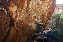 Bouldering in Hueco Tanks on 01/05/2019 with Blue Lizard Climbing and Yoga

Filename: SRM_20190105_1401330.jpg
Aperture: f/5.0
Shutter Speed: 1/250
Body: Canon EOS-1D Mark II
Lens: Canon EF 16-35mm f/2.8 L