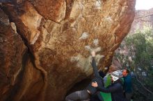 Bouldering in Hueco Tanks on 01/05/2019 with Blue Lizard Climbing and Yoga

Filename: SRM_20190105_1401410.jpg
Aperture: f/5.0
Shutter Speed: 1/250
Body: Canon EOS-1D Mark II
Lens: Canon EF 16-35mm f/2.8 L