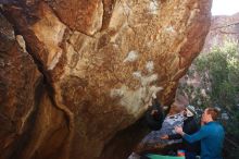 Bouldering in Hueco Tanks on 01/05/2019 with Blue Lizard Climbing and Yoga

Filename: SRM_20190105_1406020.jpg
Aperture: f/5.0
Shutter Speed: 1/250
Body: Canon EOS-1D Mark II
Lens: Canon EF 16-35mm f/2.8 L