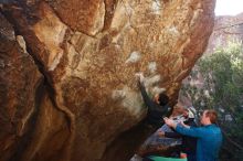 Bouldering in Hueco Tanks on 01/05/2019 with Blue Lizard Climbing and Yoga

Filename: SRM_20190105_1406030.jpg
Aperture: f/5.0
Shutter Speed: 1/250
Body: Canon EOS-1D Mark II
Lens: Canon EF 16-35mm f/2.8 L