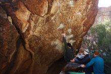 Bouldering in Hueco Tanks on 01/05/2019 with Blue Lizard Climbing and Yoga

Filename: SRM_20190105_1406070.jpg
Aperture: f/5.0
Shutter Speed: 1/250
Body: Canon EOS-1D Mark II
Lens: Canon EF 16-35mm f/2.8 L