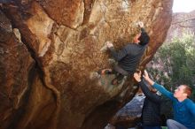 Bouldering in Hueco Tanks on 01/05/2019 with Blue Lizard Climbing and Yoga

Filename: SRM_20190105_1406300.jpg
Aperture: f/5.0
Shutter Speed: 1/250
Body: Canon EOS-1D Mark II
Lens: Canon EF 16-35mm f/2.8 L