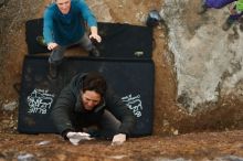 Bouldering in Hueco Tanks on 01/05/2019 with Blue Lizard Climbing and Yoga

Filename: SRM_20190105_1519470.jpg
Aperture: f/3.5
Shutter Speed: 1/250
Body: Canon EOS-1D Mark II
Lens: Canon EF 50mm f/1.8 II