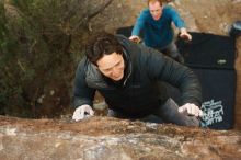 Bouldering in Hueco Tanks on 01/05/2019 with Blue Lizard Climbing and Yoga

Filename: SRM_20190105_1520120.jpg
Aperture: f/3.5
Shutter Speed: 1/250
Body: Canon EOS-1D Mark II
Lens: Canon EF 50mm f/1.8 II