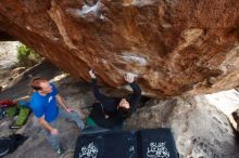 Bouldering in Hueco Tanks on 01/05/2019 with Blue Lizard Climbing and Yoga

Filename: SRM_20190105_1618391.jpg
Aperture: f/5.6
Shutter Speed: 1/200
Body: Canon EOS-1D Mark II
Lens: Canon EF 16-35mm f/2.8 L