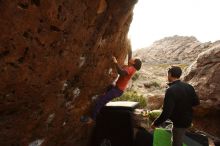 Bouldering in Hueco Tanks on 01/05/2019 with Blue Lizard Climbing and Yoga

Filename: SRM_20190105_1727240.jpg
Aperture: f/7.1
Shutter Speed: 1/250
Body: Canon EOS-1D Mark II
Lens: Canon EF 16-35mm f/2.8 L