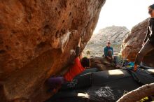 Bouldering in Hueco Tanks on 01/05/2019 with Blue Lizard Climbing and Yoga

Filename: SRM_20190105_1759090.jpg
Aperture: f/5.0
Shutter Speed: 1/250
Body: Canon EOS-1D Mark II
Lens: Canon EF 16-35mm f/2.8 L