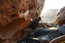 Bouldering in Hueco Tanks on 01/05/2019 with Blue Lizard Climbing and Yoga

Filename: SRM_20190105_1802110.jpg
Aperture: f/3.5
Shutter Speed: 1/250
Body: Canon EOS-1D Mark II
Lens: Canon EF 16-35mm f/2.8 L