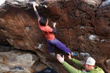 Bouldering in Hueco Tanks on 01/05/2019 with Blue Lizard Climbing and Yoga

Filename: SRM_20190105_1812341.jpg
Aperture: f/2.8
Shutter Speed: 1/125
Body: Canon EOS-1D Mark II
Lens: Canon EF 16-35mm f/2.8 L