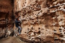 Bouldering in Hueco Tanks on 01/06/2019 with Blue Lizard Climbing and Yoga

Filename: SRM_20190106_1205560.jpg
Aperture: f/4.5
Shutter Speed: 1/80
Body: Canon EOS-1D Mark II
Lens: Canon EF 16-35mm f/2.8 L