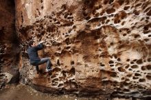 Bouldering in Hueco Tanks on 01/06/2019 with Blue Lizard Climbing and Yoga

Filename: SRM_20190106_1205580.jpg
Aperture: f/4.5
Shutter Speed: 1/80
Body: Canon EOS-1D Mark II
Lens: Canon EF 16-35mm f/2.8 L