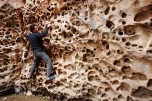 Bouldering in Hueco Tanks on 01/06/2019 with Blue Lizard Climbing and Yoga

Filename: SRM_20190106_1206161.jpg
Aperture: f/4.0
Shutter Speed: 1/80
Body: Canon EOS-1D Mark II
Lens: Canon EF 16-35mm f/2.8 L