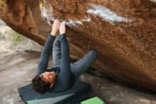 Bouldering in Hueco Tanks on 01/06/2019 with Blue Lizard Climbing and Yoga

Filename: SRM_20190106_1310100.jpg
Aperture: f/2.8
Shutter Speed: 1/500
Body: Canon EOS-1D Mark II
Lens: Canon EF 50mm f/1.8 II