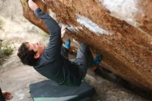 Bouldering in Hueco Tanks on 01/06/2019 with Blue Lizard Climbing and Yoga

Filename: SRM_20190106_1310330.jpg
Aperture: f/2.8
Shutter Speed: 1/400
Body: Canon EOS-1D Mark II
Lens: Canon EF 50mm f/1.8 II